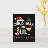 7月のクリスマスはキャンディーケーンで夏のビーチ カード (黄色い花)