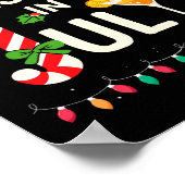 7月のクリスマスはキャンディーケーンで夏のビーチ ポスター (角)