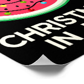 7月のクリスマスはスイカの木で夏を迎える ポスター (角)