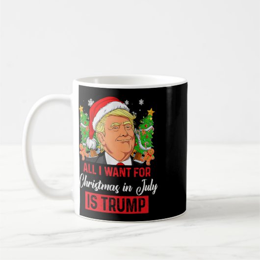 7月のクリスマスはトランプサンタおもしろいだ コーヒーマグカップ (左)