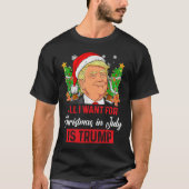 7月のクリスマスはトランプサンタおもしろいだ Tシャツ (正面)