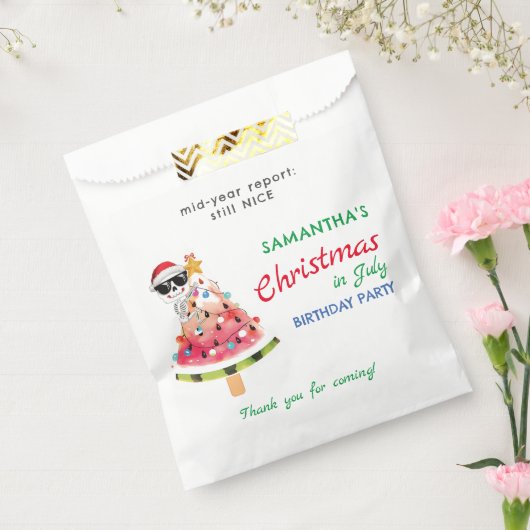 7月のクリスマスまたはいけなニース幼児誕生日 フェイバーバッグ (封をした状態)