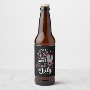 7月のクリスマスを愛する女の子 真夏のクリスマス ビールラベル