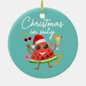 7月のクリスマスイカの夏休み セラミックオーナメント (裏面)