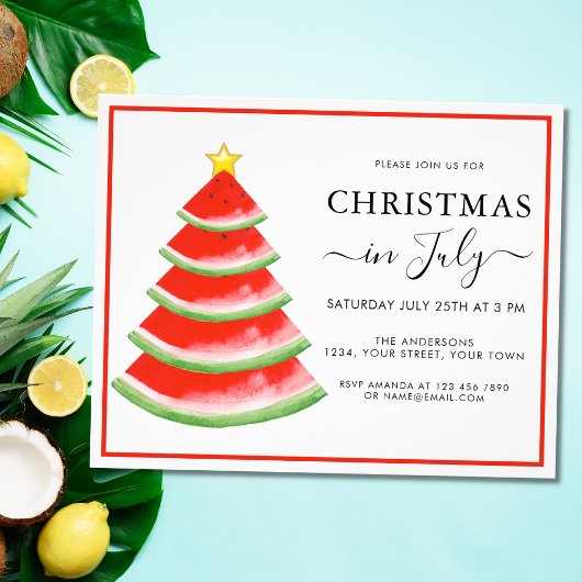 7月のクリスマスイカパーティの招待状 チラシ