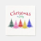 7月のクリスマスカラフルおもしろいパーティー スタンダードカクテルナプキン (正面)