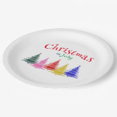 7月のクリスマスカラフルパーティー ペーパープレート (アングル)