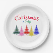 7月のクリスマスカラフルパーティー ペーパープレート (正面)