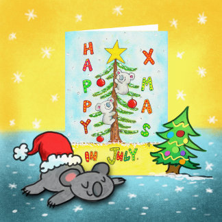 7月のクリスマスグリーティングカード サンキューカード