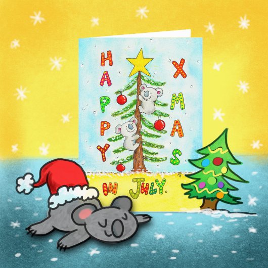 7月のクリスマスグリーティングカード サンキューカード