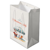 7月のクリスマスサマーサンタでのビーチ ミディアムペーパーバッグ (正面アングル)