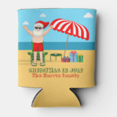 7月のクリスマスサマーサンタクロースビーチパーティー 缶クーラー (正面)