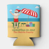 7月のクリスマスサマーサンタクロースビーチパーティー 缶クーラー (裏面)