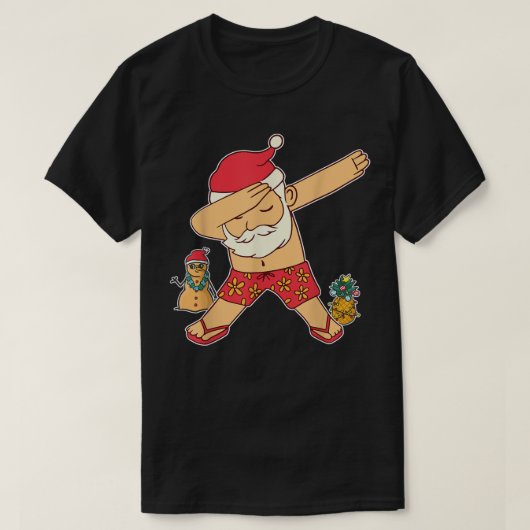 7月のクリスマスサマーサンタハワイアン Tシャツ (デザイン正面)