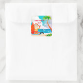 7月のクリスマスサマーパーティーサンタクロース スクエアシール (バッグ)