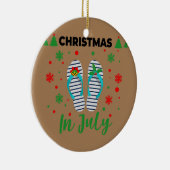 7月のクリスマスサマービーチバケーションフリップ セラミックオーナメント (右)