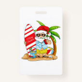 7月のクリスマスサマービーチバケーションTシャツ バッジ (正面)