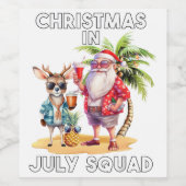 7月のクリスマスサマービーチ休暇クリスマス醜い ワインラベル (シングルラベル)