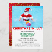 7月のクリスマスサマープールパーティー 招待状 (正面/裏面)