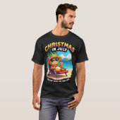 7月のクリスマスサマー Meowy Xmas 涼しい夏 Tシャツ (正面フル)