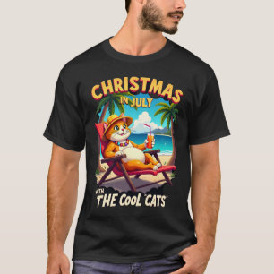 7月のクリスマスサマー Meowy Xmas 涼しい夏 Tシャツ