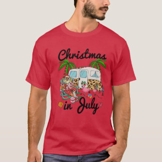 7月のクリスマスサンタおもしろいサマーバケーション Tシャツ
