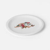 7月のクリスマスサンタオンビーチ独立記念日 ペーパープレート (アングル)