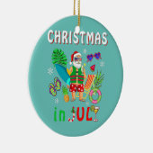 7月のクリスマスサンタサマーコーストハワイ セラミックオーナメント (右)