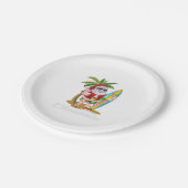 7月のクリスマスサンタサーフハワイアンメンズサマー ペーパープレート (アングル)