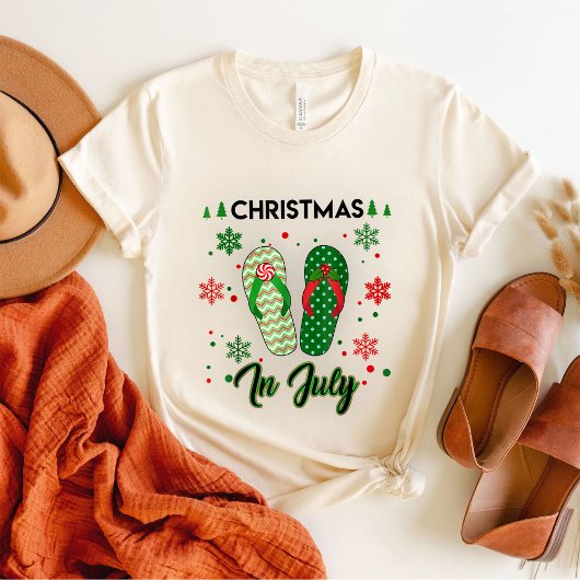 7月のクリスマスサンタサーフハワイアンメンズサマー Tシャツ