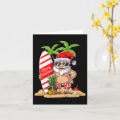 7月のクリスマスサンタハワイアンサーフィンギフトサム カード (黄色い花)