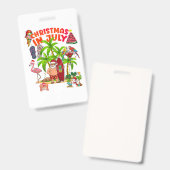 7月のクリスマスサンタビーチ夏のTシャツ バッジ (正面＆裏面)