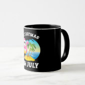 7月のクリスマスサンタフラミンゴプール夏 マグカップ (正面右)