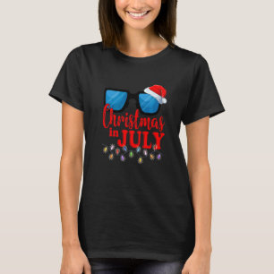 7月のクリスマスサンタ帽子Xmasサングラス Tシャツ