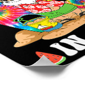 7月のクリスマスサンタ絞り染めサマーサーフサーフィン ポスター (角)