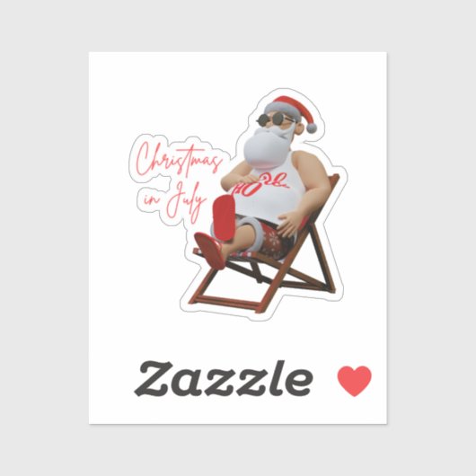 7月のクリスマスサンタ シール (シート)