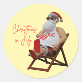 7月のクリスマスサンタ ラウンドシール