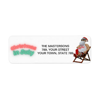 7月のクリスマスサンタ ラベル