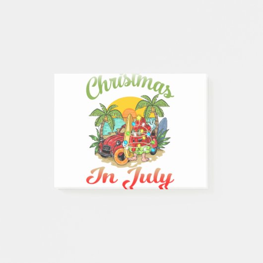 7月のクリスマスサーフィンサマースイカ ポストイット (正面)