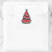 7月のクリスマススイカのクリスマスクリスマスツリー スクエアシール (バッグ)