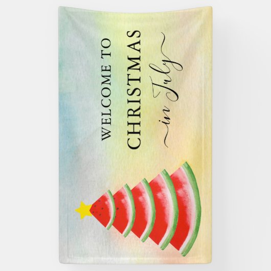 7月のクリスマススイカのクリスマスクリスマスツリー 横断幕 (縦)