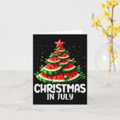 7月のクリスマススイカのクリスマスツリーのメンズウーメン カード (黄色い花)