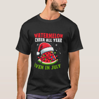 7月のクリスマススイカのクリスマスツリーの光 Tシャツ