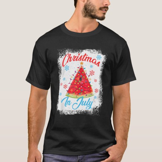 7月のクリスマススイカのクリスマスツリーマッチングFa Tシャツ (正面)