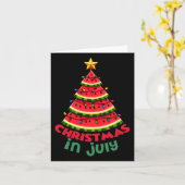 7月のクリスマススイカのクリスマスツリー夏の男性 カード (黄色い花)