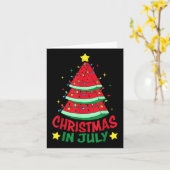 7月のクリスマススイカのクリスマスツリー夏の男性 カード (黄色い花)