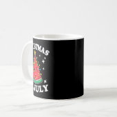 7月のクリスマススイカのクリスマスツリー夏の男性 コーヒーマグカップ (正面左)