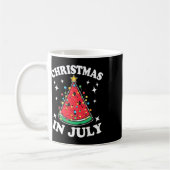 7月のクリスマススイカのクリスマスツリー夏の男性 コーヒーマグカップ (左)