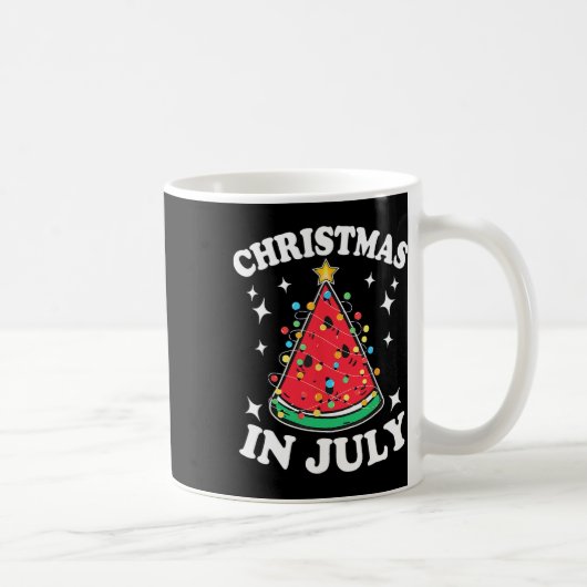 7月のクリスマススイカのクリスマスツリー夏の男性 コーヒーマグカップ (右)