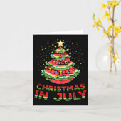 7月のクリスマススイカのクリスマスツリー夏1 カード (黄色い花)